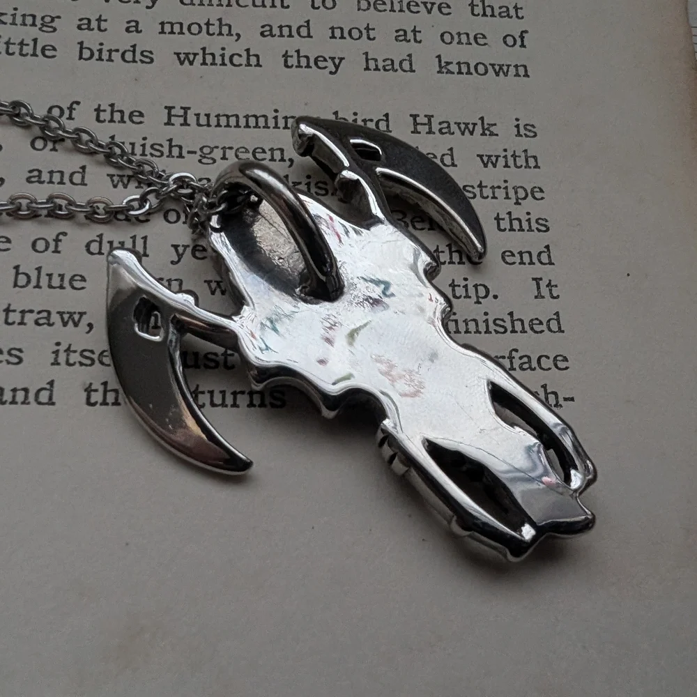 Silver Grim Reaper Pendant Necklace - Picture 6 of 9